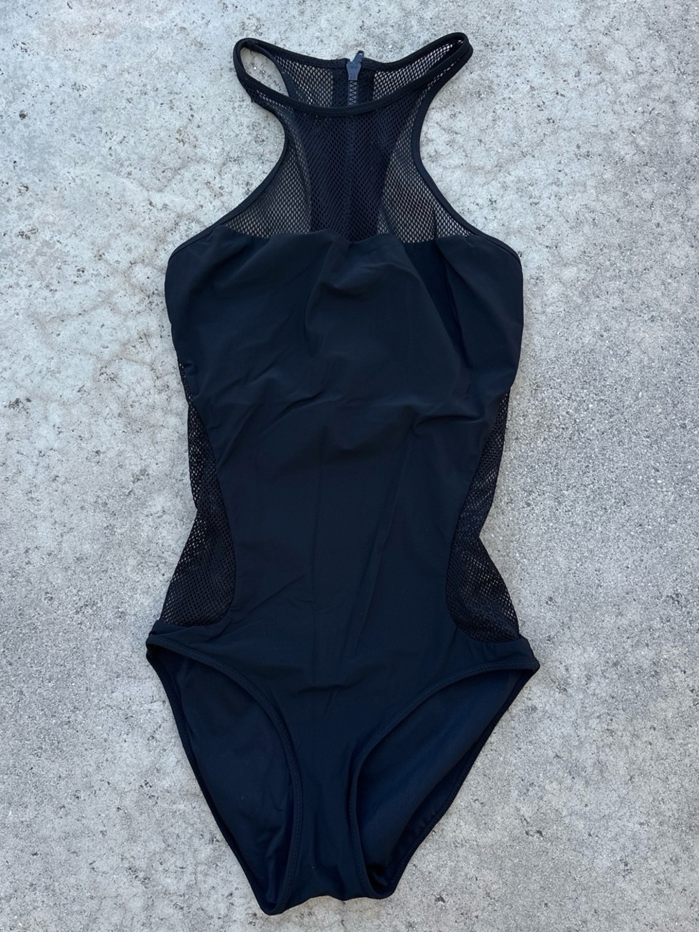 Alexander Wang Black Mesh One-Piece Swimsuit